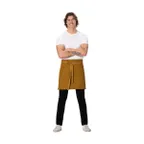 image of Chef Works AHS02-MUS-0 Waist Apron, Mustard, 17"-19" x 30"-35", Snap Straps, 80% Recyc Poly/Cotton