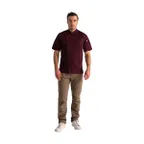 image of Chef Works BCSZ009-MER-S Short Sleeve Chef Coat, Small, 65% Polyester/35% Cotton, Cool Vent, Zipper