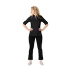 image of Chef Works BCWMC007-BLK-M Womens Lansing Chef Coat, Medium, Long Sleeve, Black, Poly/Cotton