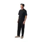 image of Chef Works CBN03-BLK-S Men's Short Sleeve Chef Coat, 4.07 oz., 65% Poly/35% Cotton, Black, Small