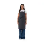 image of Chef Works F8-DGY-0 Bib Apron – 34" L x 24" W, Dark Grey, 65/35 Poly/Cotton, Adjustable Neck