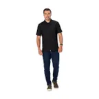image of Chef Works SBU01-BLK-2XL Black Cook Shirt, 2XL, 65% Polyester/2% Elastane, Short Sleeve, Snap Front