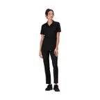 image of Chef Works SBU01W-BLK-S Women's Black Snap Work Shirt Size S, Polyester/Elastane, Short Sleeves