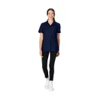 image of Chef Works SBU01W-NAV-M Navy Medium Durham Snap Work Shirt, Short Sleeve, 65% Polyester/2% Elastane