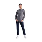 image of Chef Works W151-GRY-M Dress Shirt – Women’s 40-42, Grey, Poly/Cotton, 4oz, Adjustable Cuffs