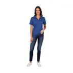 image of Chef Works Z650W-ROY-XS Women's Royal Blue Polo Cook Shirt, XS, 100% Polyester