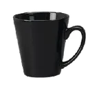 image of International Tableware 839-05 - 12oz Black Funnel Cup, 3-5/8" Dia x 3-7/8" H, Ceramic, 1 Dozen
