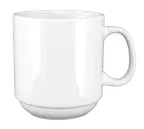 image of International Tableware 9696W - 11 oz China Mug, 3¼" Dia x 3⅝" H, Dishwasher Safe - 1 Dozen