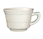 image of International Tableware AT-1 - 7 oz Ceramic Cup, 3‑5/8"×2‑1/2" H, White, Microwave Safe - 1 Dozen