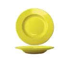 image of International Tableware CA-120-Y - 12" Yellow Ceramic Pasta Bowl, 18 oz, Edge, Safe - 1 Dozen