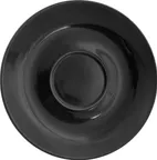 image of International Tableware CA-68-B - 7" Round Black Cancun™ Stoneware Saucer, 7-3/8" Diameter - 1 Dozen