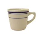image of International Tableware CT-1 - 7 oz China Cup, 3¼" Dia x 3" H, Blue Band, Microwave Safe - 1 Dozen