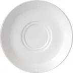 image of International Tableware DR-26 - 6.5" Round Double‑Well Porcelain Saucer, White Dresden™ - 1 Dozen