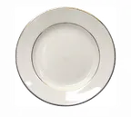 image of International Tableware FL-6GF China Plate, 5-3/4" Round, White with Gold Band, Ceramic - 1 Dozen