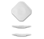 image of International Tableware HE-21 - 12" Square Bone China Plate, White, Reflections of Elegance, 1 Dozen