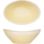 image of International Tableware HT-11-LM Bowl, 6" x 4.5" x 2.25", 11oz, Oval Stoneware, Lemon Glaze - 1 Dozen
