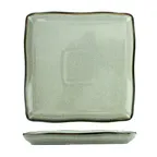 image of International Tableware LU-77-AS China Plate, 7" Square Stoneware, Ash Finish, Microwave – 1 Dozen