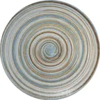 image of International Tableware MR-7 China Plate, 7" Round Porcelain, Soft Blue & Brown Swirls, 1 Dozen