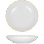 image of International Tableware PR-108-Y – 8" 22‑oz Pasta Bowl, Round Porcelain, White Yellow, 1 Dozen