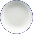 image of International Tableware PR-110-CB - 40 oz Round Pasta Bowl, 10" White with Blue Porcelain, - 1 Dozen