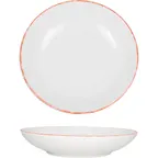 image of International Tableware PR-110-R - Pasta Bowl, 10" Dia x 1-7/8" H, 40 Oz 1.25 Qt White/Red, 1 Dozen