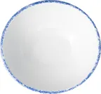 image of International Tableware PR-205-CB 11oz. White with Blue Bowl, 5-1/8" Dia. 2" H, Round - 1 Dozen
