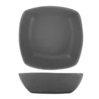image of International Tableware QP-33-MG - Square 7" Grey Porcelain Bowl, 28 oz, Microwave Safe - 1 Dozen
