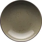 image of International Tableware SH-110-GS - 10" Bowl, 40 oz (1.25 qt), Green Smoke Dark Brown Trim, 1 Dozen
