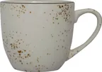 image of International Tableware SH-56-CR - 3"1/8"×2"7/8" 7.5 Oz Ceramic Cup, Dark Brown Trim - 1 Dozen