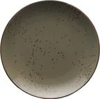 image of International Tableware SH-77-GS China Plate, 7" Round Stoneware, with Dark Brown Trim - 1 Dozen