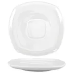 image of International Tableware SP-2 Square Porcelain Saucer 6.25" White Oven Dishwasher Safe - 1 Dozen