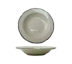 image of International Tableware SY-115 - 26 oz Pasta Bowl, 11" Diameter, White Ceramic Black Band - 1 Dozen