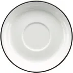 image of International Tableware TB-2-BL - Round 6.125" Porcelain Saucer, Black Underglaze, Bistro - 1 Dozen
