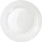 image of International Tableware WA-8 China Plate, 9" Round Porcelain White with Wide Rim Wave™ - 1 Dozen