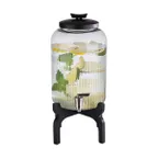 image of APS Germany APS 10403 Glass Dispenser, 236-3/4 oz, 9-3/4" x 18" H, Spigot, Stand & Lid - 1/Case