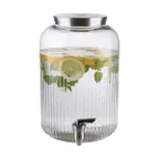 image of APS Germany APS 10855 - 236.75 oz Glass Beverage Dispenser, 7 " x 12 " Clear, Thick-Walled Ribbed - 1/Case