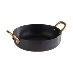 image of APS Germany APS 40742 - 17 Oz Serving Pot, 6" Dia x 1.5" H, Grey Aluminum, Safe - 1/Case