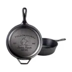 image of Lodge LCCYW - 3.2 Qt Cast Iron Skillet, 10-4/5" Dia x 4" H, Helper Handle, Induction Ready, USA Made