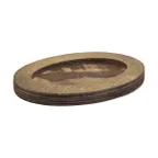 image of Lodge UMSOV - Oval Wood Underliner for Sizzling Platters, 7-1/2" L x 5-1/2" W, Hand Wash Only, Made in USA