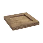 image of Lodge UMSS Square Wood Underliner, 6" x 6" Sizzling Platter Insert, Hand Wash Only, Made in USA