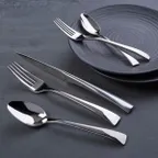 image of Mikasa 5257229 Dessert Fork, 7-1/5"L, Heavy Weight, 18/10 Stainless Steel, Maximilian - Dozen