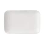 image of Mikasa 5292242 BISTRO Rectangular Platter, 8.19" W x 5" D x 0.91" H, White Porcelain, Rolled Edge