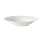 image of Mikasa 5308893 Melinda Round Plate, 9" Deep Rim, White Bone China Dinnerware, 26.7 oz