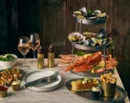 image of Steelite GWSFS32235V - 3-Tier Seafood Stand, 14"x13-16", Stainless Steel, Dishwasher Safe - 1/Case