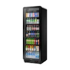 image of True CVM-20-HC~EGC01 Merchandiser Refrigerator - 6 Shelves, Black Finish, Curved-Glass Door, HP, USA