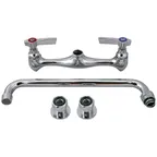 image of AllPoints 1071093 Wall Mount Faucet, 12" Spout, 8" Centers, Brass, 1/2" NPT Inlet/Outlet, Swivel