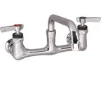 image of AllPoints 1071117 Wall Mount Faucet, 8" Centers, 8" Spout, Brass, Lead-Free, No‑Splash Aerators