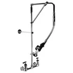 image of AllPoints 1071128 Pre‑Rinse Faucet – 34" H, 8" Centers, Wall‑Mount, 1.6 gpm, Brass Swivel