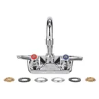 image of AllPoints 1071139 Wall Mount Faucet, 4" Centers, 2.2 GPM, 3/4" Shank, Lead-Free Gooseneck Spout