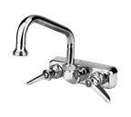 image of AllPoints 1101137 Wall Mount Faucet – 4" Centers, 8" Swing Spout, Chrome‑Plated Brass, Lead‑Free